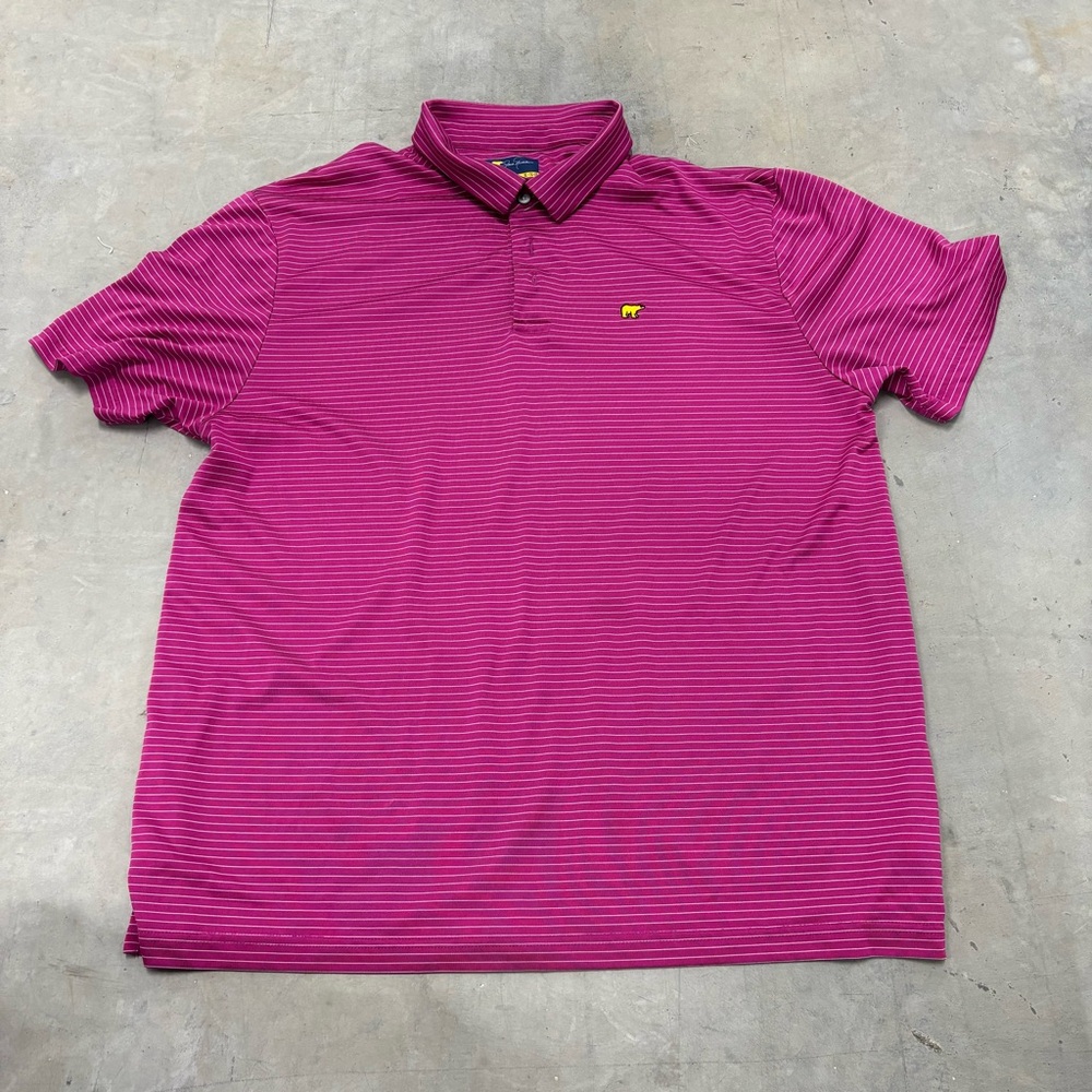 Jack Nicklaus Men's Polo Golf Striped Short Sleeve Golden‎ Bear Collection XL